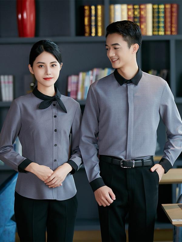 ユニフォーム 制服 作業着 おしゃれ ファッション トップス ケータリング 秋冬 洋食屋 ホテル ウェイター 長袖 大きいサイズ ポリエステル カフェ