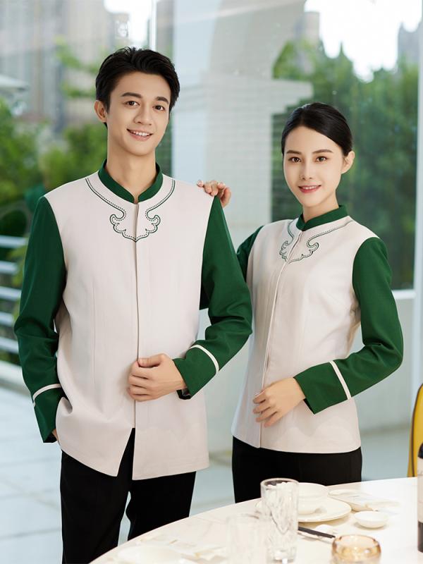ウェイター ユニフォーム 制服 作業着 おしゃれ ファッション チャイナ風 ホテル ケータリング レストラン 秋冬 飲食店 カフェ 大きいサイズ ポリエステル