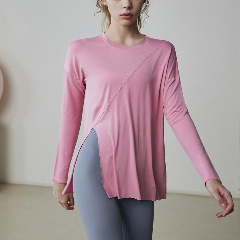 レディース ヨガ ウェア 秋 ハイエンド ゆったり スポーツ 長袖 ブラウス プロ ピラティス トレーニング Tシャツ フィットネス トップス ラウンドネック