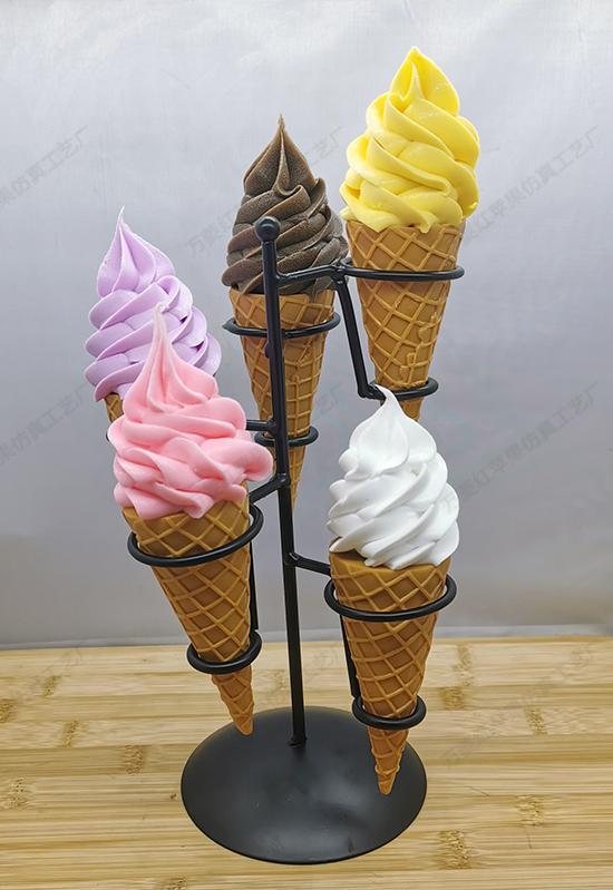 楽天市場】食品サンプル ソフトクリーム ワッフルコーン 台座付き 実物
