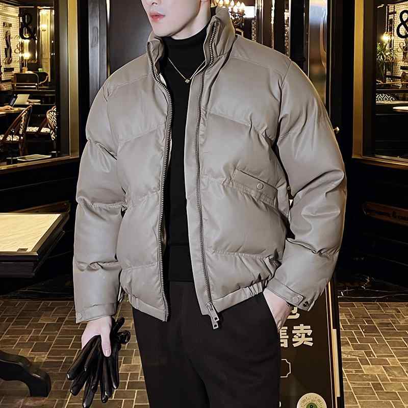 メンズ ジャケット 上着 アウター PU レザー コットンコート 冬 厚手 スタンドカラー ショート 大きいサイズ おしゃれ 男性 ファッション ゆったり|モズラボ