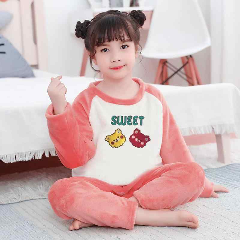 子供服 パジャマ ナイトウェア ルームウェア ズボン ロング パンツ トップス セット 厚手 衣料品 キッズ 子供 秋冬