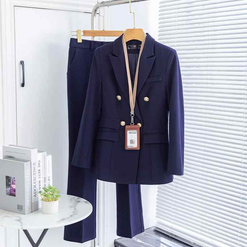 レディース ファッション トップス スーツ セット ジャケット ブレザー ズボン パンツ ロング シャツ カットソー 春秋 女性 清楚 衣料品 面接 仕事 ビジネス オフィス フォーマル カジュアル 作業服 婦人服｜モズラボ