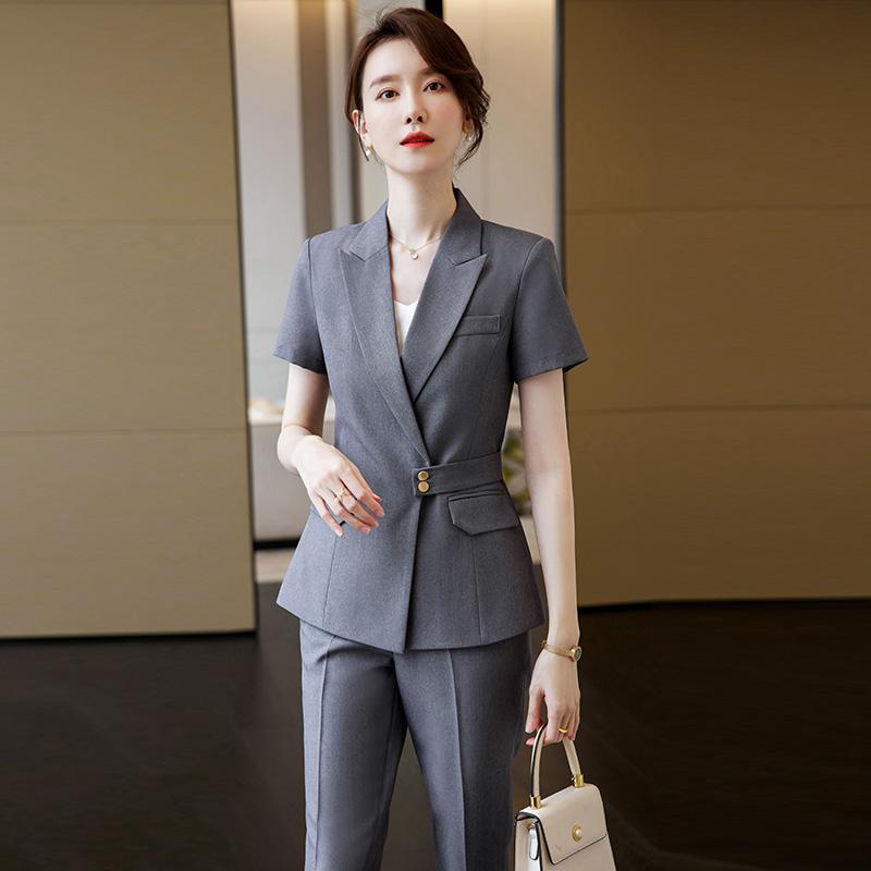 レディース トップス スーツ セット ジャケット ブレザー ズボン パンツ ロング シャツ インナー 春秋 大人 女性 洗練 きちっと感 清楚 衣料品 面接 仕事 オフィス フォーマル 作業服 婦人服