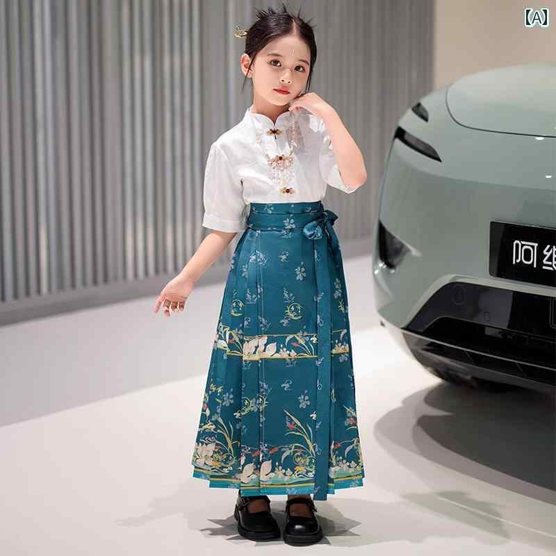 キッズ 子供服 半袖衣装 ネックレス3点セット かわいい おしゃれ 韓国 着やすい 動きやすい 快適 お祝い セレモニー 式典 撮影 パーティー イベント 発表会 結婚式 ダンス パフォーマンス コスチューム アイテム