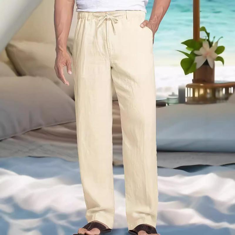 パンツ メンズ 吸汗速乾 通気性 ストレッチ ノーアイロン イージーケア ドローストリング ストレート ロングパンツ 快適 カジュアル ルームウェア デイリーユース 綿混 ポリエステル