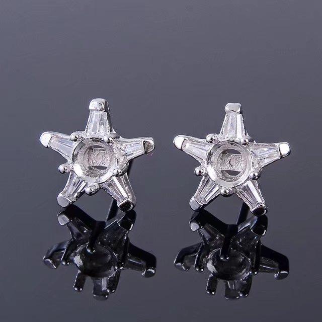 ピアス 925シルバー製 18Kホワイトゴールドメッキ 18Kローズゴールドメッキ シルバー空枠 5x5mm スタッドピアスパーツ DIY ハンドメイド 手作り アクセサリーパーツ｜モズラボ