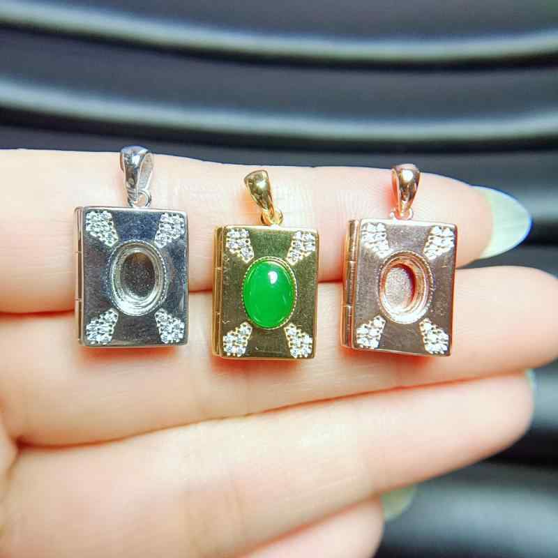 ネックレス レディース S925純銀製 楕円形 ペンダント 空枠 5&times;7mm シンプル エレガント ホワイト ローズ イエローゴールドメッキ｜モズラボ