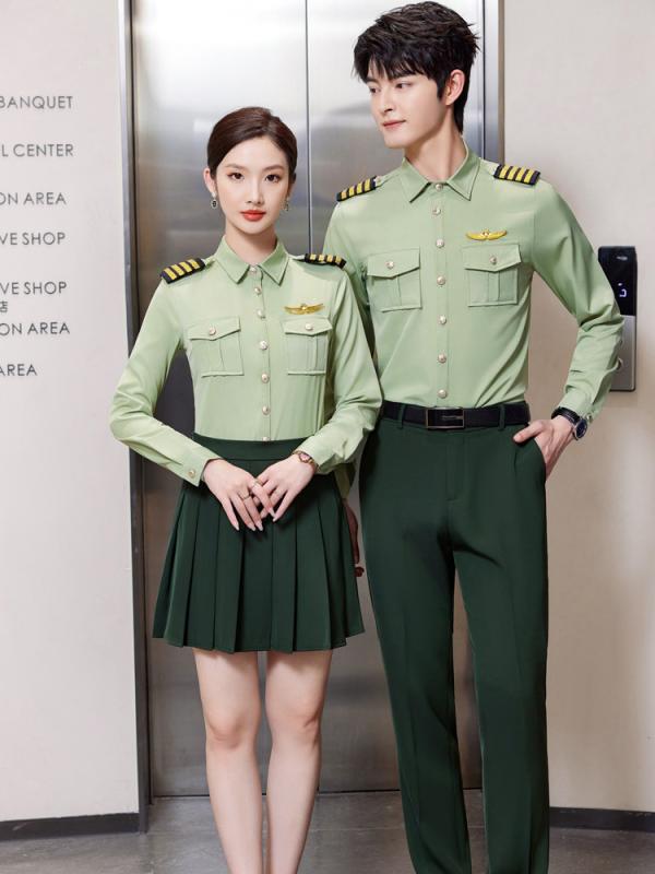 ワイシャツ メンズ レディース 形態安定 吸汗速乾 ストレッチ パイロット 客室乗務員 航空制服 ビジネス オフィス 通勤 ブラウス 半袖 長袖 春夏