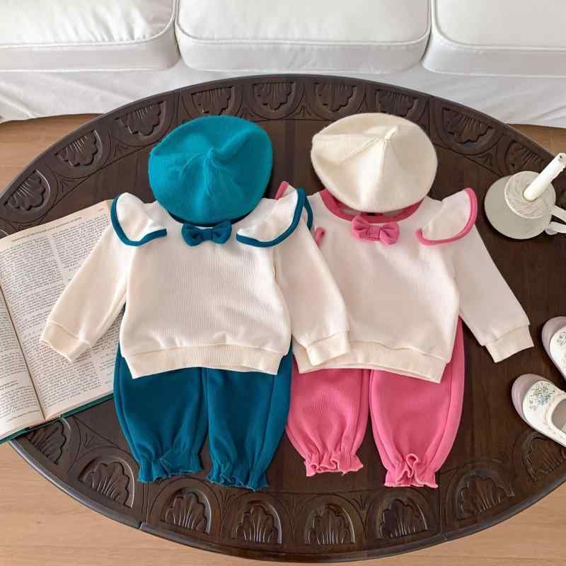 ベビー服 女の子 セットアップ 春秋 韓国風 フリル袖 トップス ロングパンツ 2点セット おしゃれ カジュアル 薄手 柔らかい 綿素材 4,251円