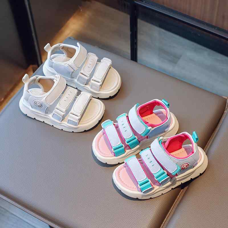 ビーチサンダル キッズ 男の子 女の子 7-12歳 マジックテープ 滑り止め 軽量 カジュアル 韓国風 春夏 合成皮革