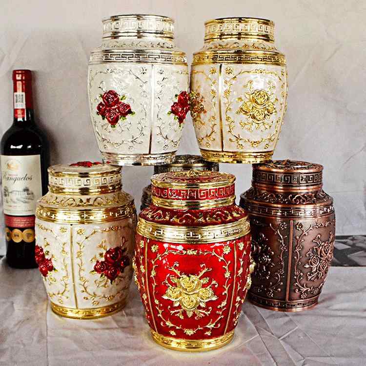 茶筒 密閉 保存容器 金属製 合金製 コーヒー豆入れ 百福 象 薔薇 梅蘭竹菊 年々有余 おしゃれ インテリア 雑貨 円柱形 リビング ダイニング キッチン 茶器