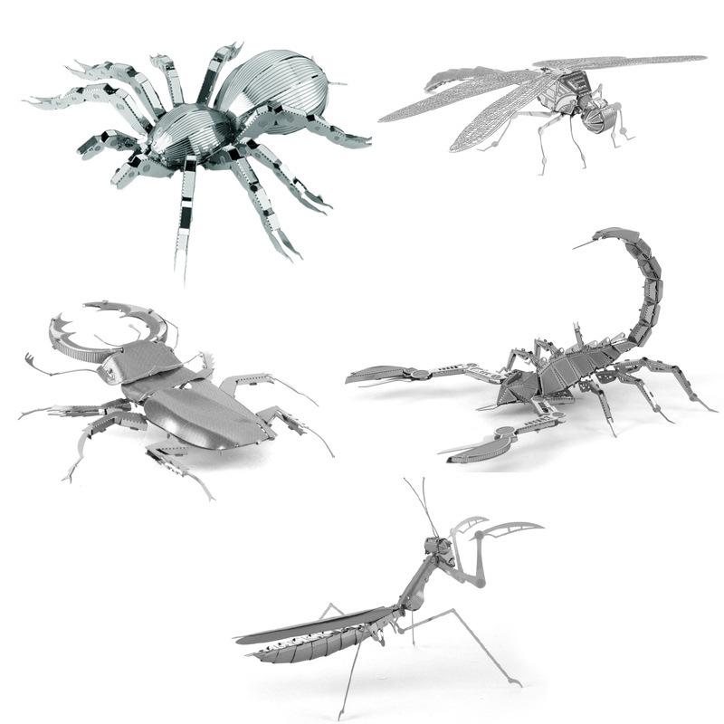 立体パズル 金属製 組み立て式 DIY 3D 大人向け 脳トレ 昆虫 トンボ サソリ カマキリ クワガタ タランチュラ 鯉 模型 インテリア オブジェ プレゼント 6,129円