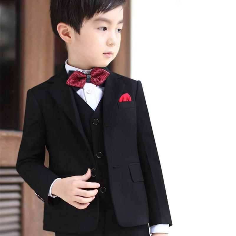 男の子 フォーマルスーツ セットアップ ジャケット パンツ ベスト シャツ 4点セット 長袖 1つボタン 入学式 卒業式 発表会 結婚式 七五三 卒園式 冠婚葬祭 ブリティッシュスタイル ポリエステル素材 オールシーズン