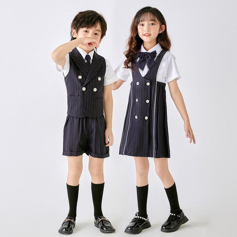 子供服 キッズ 小学生 幼稚園児 柔らか素材 ポリエステル混紡 スクールユニフォーム 通年 制服 イギリス風 発表会 入学式 卒園式 通学 フォーマル スーツ セットアップ