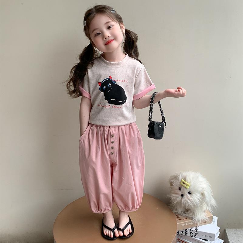 セットアップ 女の子 キッズ ベビー 春夏 半袖 Tシャツ ショートパンツ 2点セット 綿混 薄手 プルオーバー カジュアル おしゃれ 肌に優しい 無地 通園 通学