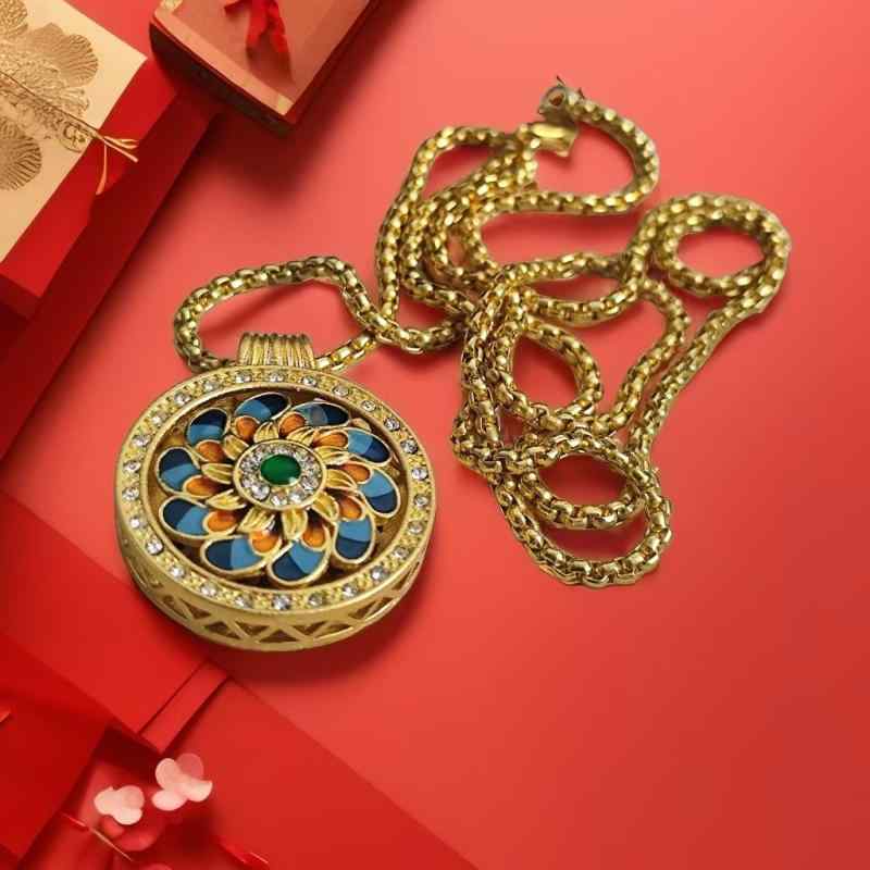 楽天市場】ネックレス 男女兼用 敦煌蓮花 八宝羅盤 回転式 七宝焼