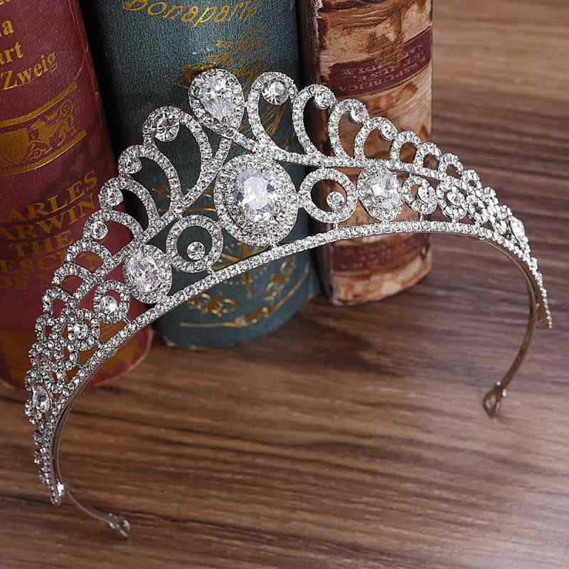 ヘアアクセサリー レディース 花嫁 結婚式 披露宴 二次会 パーティー ヨーロピアン クラウン ティアラ ジルコニア ラインストーン 合金製 ヘッドドレス