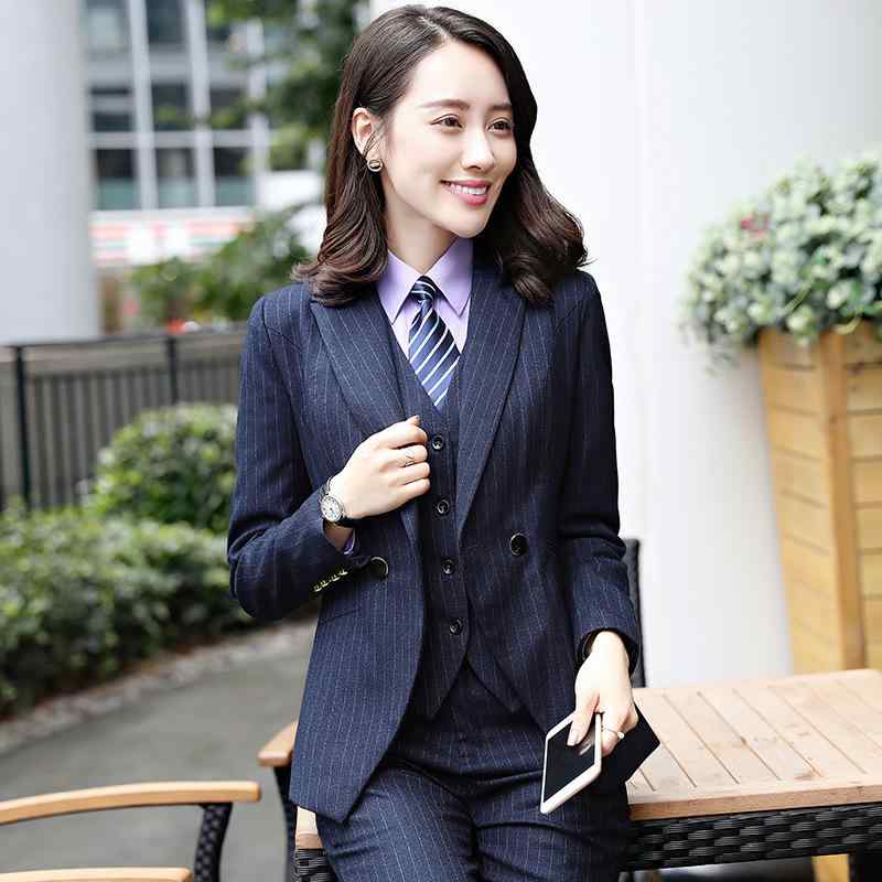 スーツ 男女兼用 形態安定 しわになりにくい スリムフィット ストライプ ビジネス フォーマル オフィス 事務服 セットアップ 上品 高級感 オールシーズン|モズラボ
