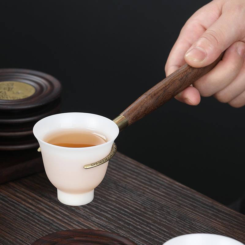茶道具 黒檀 無垢材 新中式デザイン 茶具六君子セット 工夫茶器 本格茶具 茶挟 茶針 茶則 お手入れ用具 茶托