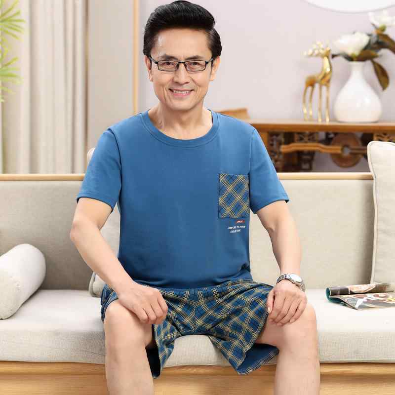 パジャマ メンズ 紳士 綿100% 薄手 丸首 半袖 ショートパンツ ルームウェア 部屋着 ワンマイルウェア 春夏 涼しい ゆったり 大きいサイズ