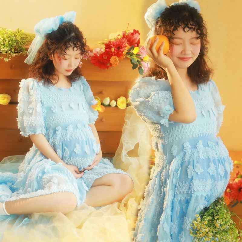 マタニティドレス 妊婦さん向け マタニティフォト 撮影用 衣装 エレガント かわいい 優しい雰囲気 ゆったり ポリエステル オールシーズン スタジオ 記念写真