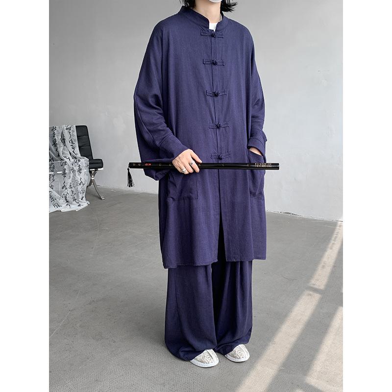 メンズ セットアップ UVカット 紫外線対策 長袖シャツ ロングパンツ コットン素材 ロング丈 ゆったり オールシーズン対応 スポーツ カジュアルウェア 部屋着 ルームウェア