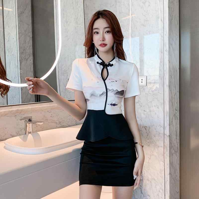 吸湿速乾 体型カバー 着痩せ 制服 レディース 美容院 サロン エステ マッサージ リラクゼーション 施術着 業務服 上下セット パンツ 半袖 フリル袖 クルーネック 春夏秋