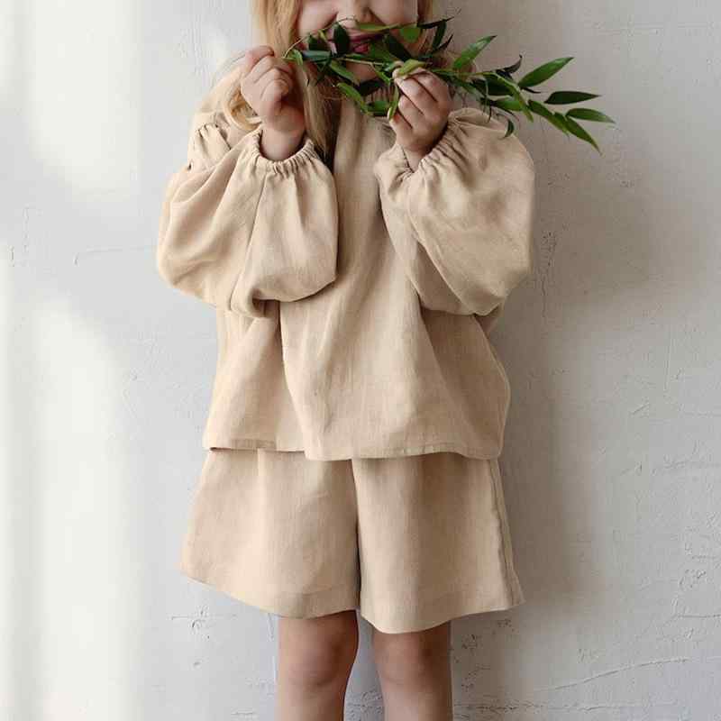 ショートパンツ 女の子 キッズ ジュニア 綿麻 コットンリネン 通気性 ウエストゴム 楽ちん カジュアル ルームウェア デイリー 韓国風 欧米風 かわいい ゆったり 無地 春夏