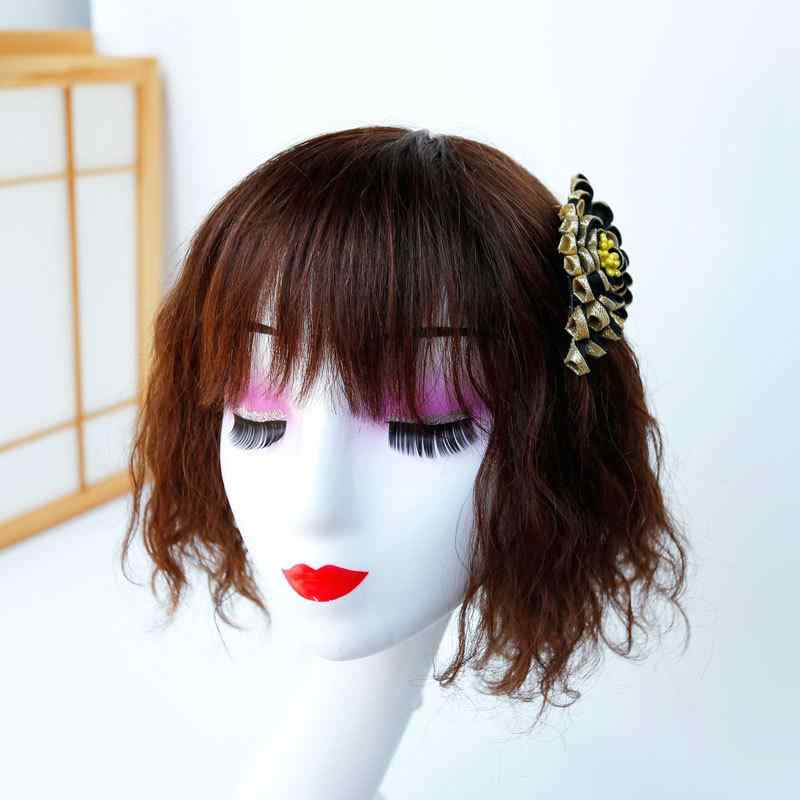 ヘアクリップ ブラック 布製 和風 オリジナル 個性的デザイン 精巧細工 手作り ダーク ゴシック 金蓮花モチーフ コスプレ 仮装 イベント 髪飾り ヘアアクセサリー