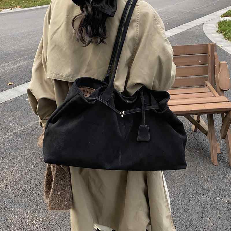 トートバッグ レディース 大容量 スエード調 無地 レトロ カジュアル 通勤 旅行 肩掛け 手提げ 多収納 ハンドバッグ カバン