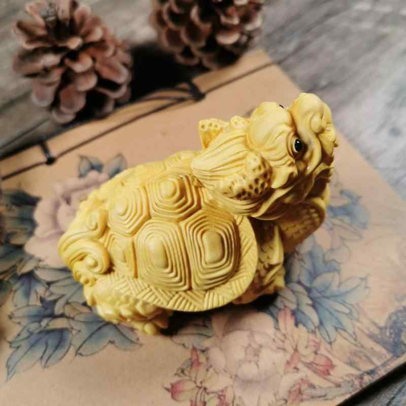 木彫り 置物 開運 金運 風水 縁起物 神獣 龍亀 崖柏木 ツゲ材 無垢材 天然木 手彫り ハンドメイド インテリア オブジェ リビング 玄関 デスク 卓上 掌玩 新中式 アジアン 招福 長寿 飾り物