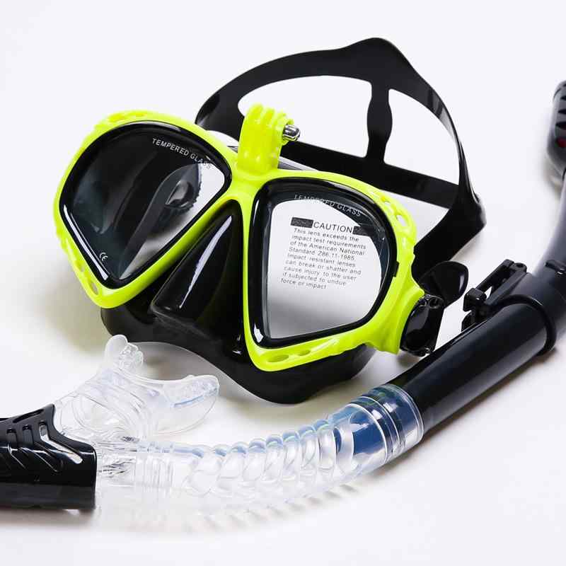シュノーケルセット メンズ レディース GoProカメラ対応 フルドライ スノーケル 高品質シリコン マスク 選べるカラー 水中メガネ 顔にフィット 快適