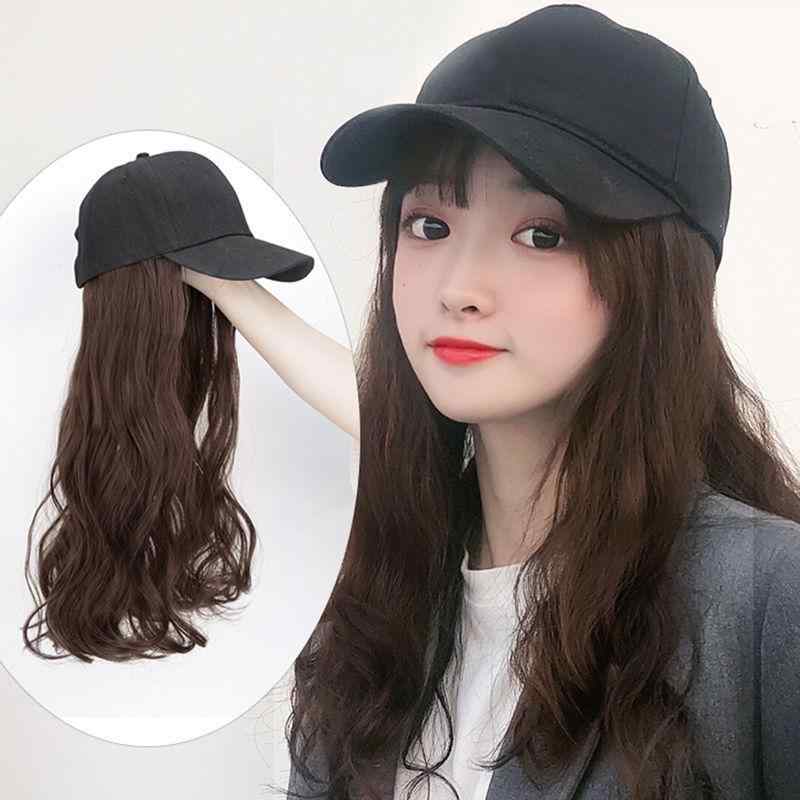 ウィッグ レディース 帽子付き一体型 自然な 軽量 薄手 ロング 大波ウェーブ ストレート 羊毛カール 耐熱ファイバー キャップ ハット 普段使い 小顔効果 夏