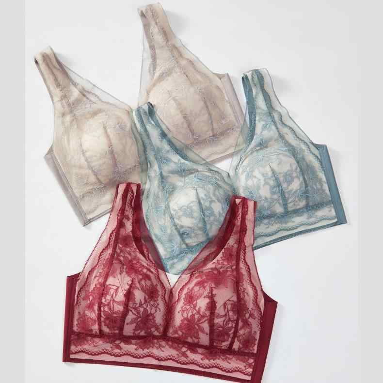 ブラジャー レディース ノンワイヤー 寄せ上げ シームレス 快適 セクシー レース バックデザイン フルカップ 薄手モールドカップ ノンホック 補正 サイドサポート わき肉カバー エレガント 高級感 チャイナ風 レトロ