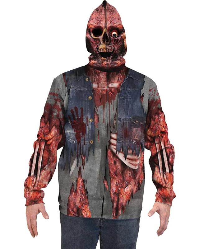 パーカー メンズ レディース ジップアップ フーディ ハロウィン コスプレ スウェット トレーナー 長袖 ゆったり ビッグシルエット 春秋 ポリエステル プリントデザイン ポケット付き デイリーユース 欧米風