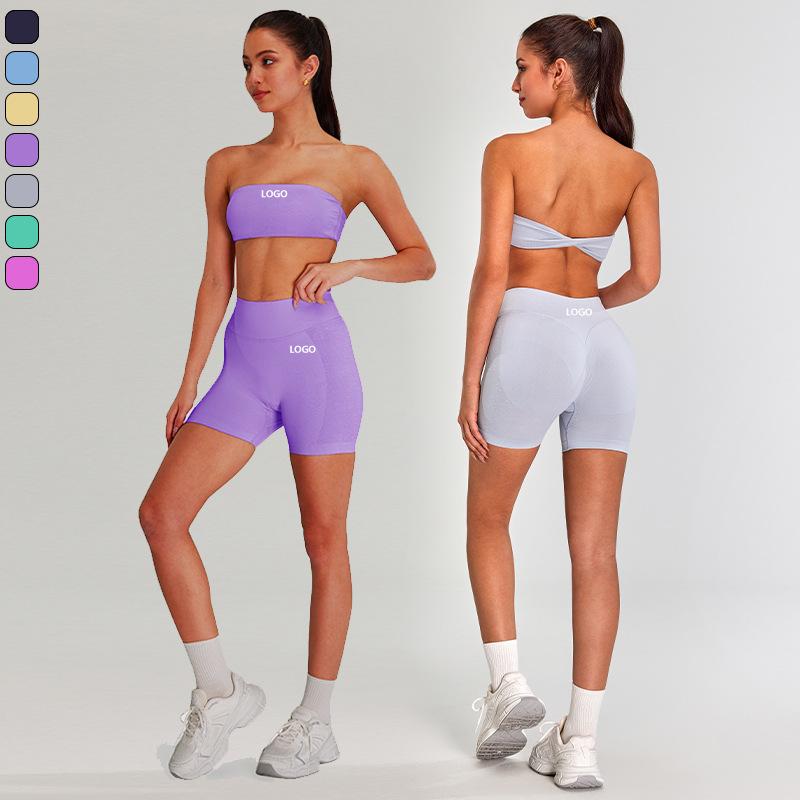 ヨガウェア レディース 接触冷感 シームレス ノンストレス カップ付きブラトップ ショートパンツ セットアップ 吸汗速乾 スポーツ フィットネス ジムウェア 上下 高級感 春夏