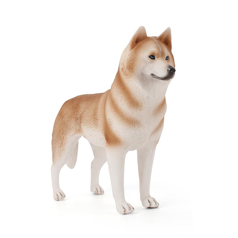 動物 フィギュア シベリアンハスキー リアル 精巧 手描き PVC製 クリエイティブ おしゃれ かわいい ドッグ オブジェ リビング 書斎 玄関 インテリア 飾り プレゼント グレー イエロー