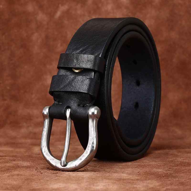 ベルト メンズ 本革 牛革 トップグレインレザー 極厚 ホースシューバックル レトロ ヴィンテージ バッファロー柄 粗目 万能 カジュアル ストリート ファッション小物