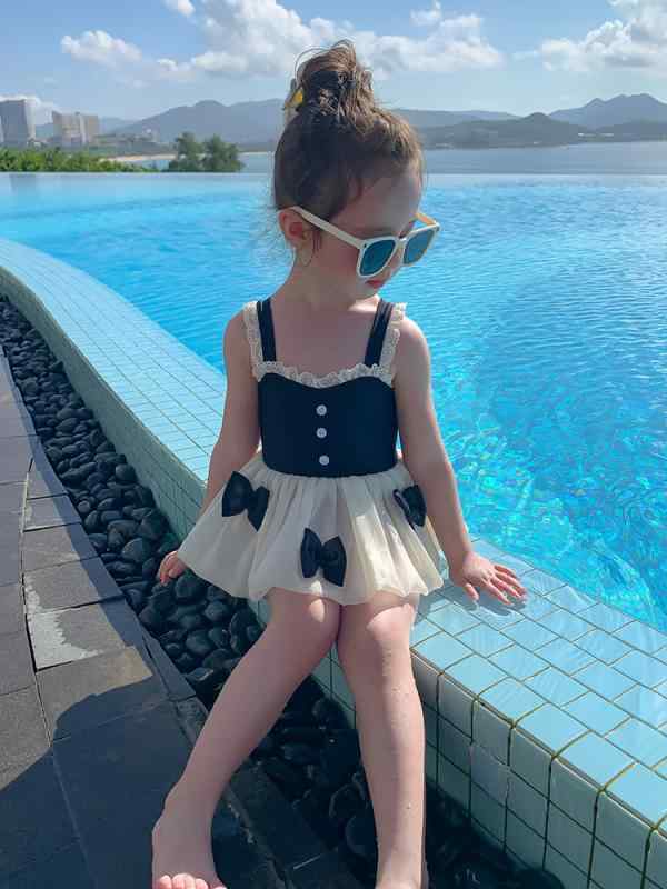水着 女の子 キッズ ベビー ワンピース スカート付き プリンセス 韓国風 おしゃれ かわいい スイムウェア プール 海水浴 夏休み レジャー ポリエステル