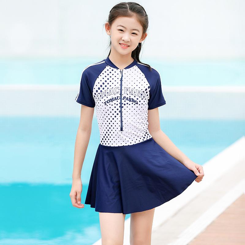水着 子供 女の子 ジュニア ワンピース スカート付き 速乾 ナイロン素材 かわいい 韓国風 ビーチ リゾート スイムウェア スクール水着 水泳 小学生 中学生