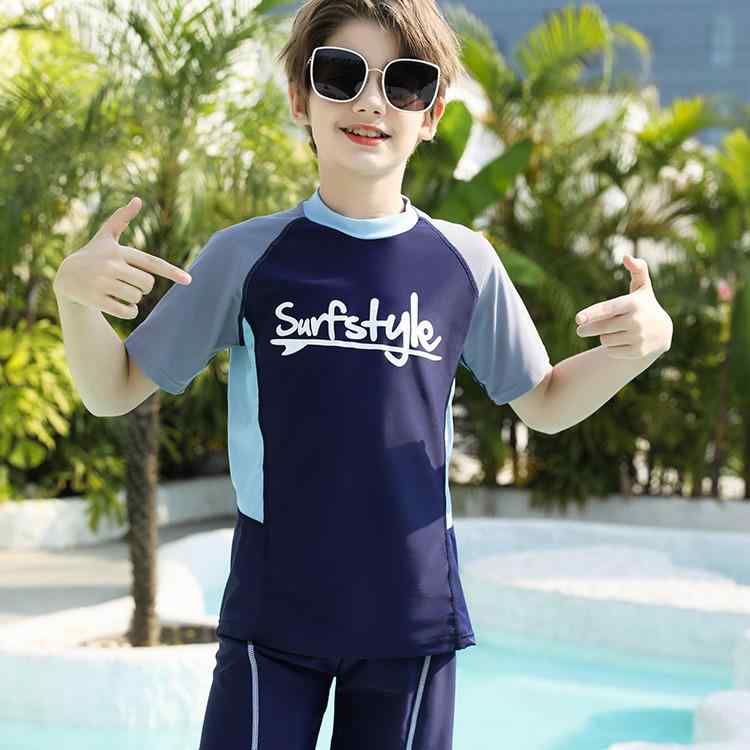 水着 男の子 子供 ジュニア ティーンズ セパレート 速乾 スイムウェア スイムパンツ セット ナイロン ポリエステル素材 ネイビー ブラック