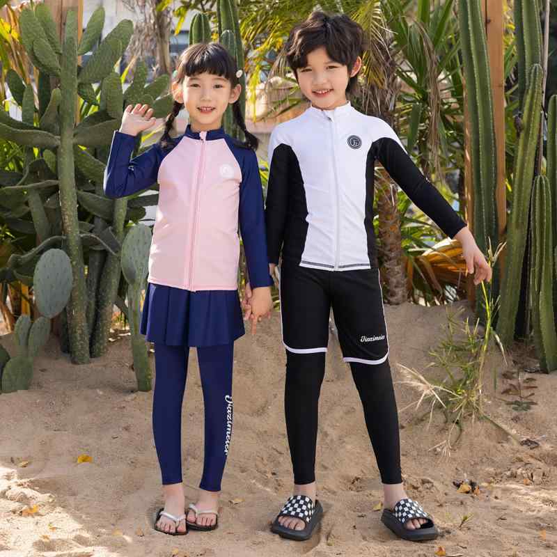 水着 ジュニア キッズ 男の子 女の子 UVカット 速乾 セパレート 長袖 ロングパンツ ラッシュガード プール 海水浴 マリンスポーツ用