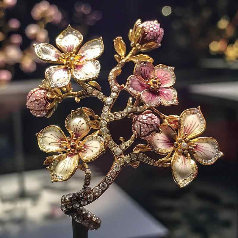 ブローチ レディース 桜モチーフ ペンダント 2WAY アクセサリー エレガント 高級感 オリジナルデザイン 銅製 電気メッキ加工 ファッション小物 贈り物|モズラボ