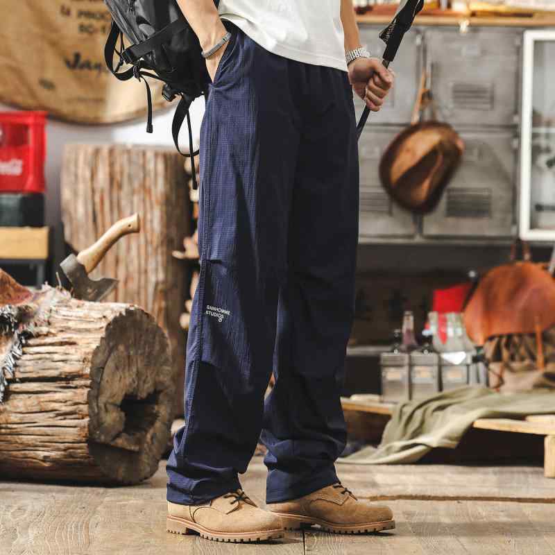 パンツ メンズ 春夏 薄手 接触冷感 速乾 イージーケア ゆったり ワイド ストレート ハイウエスト カーゴパンツ 機能性 アウトドア カジュアル ロング丈