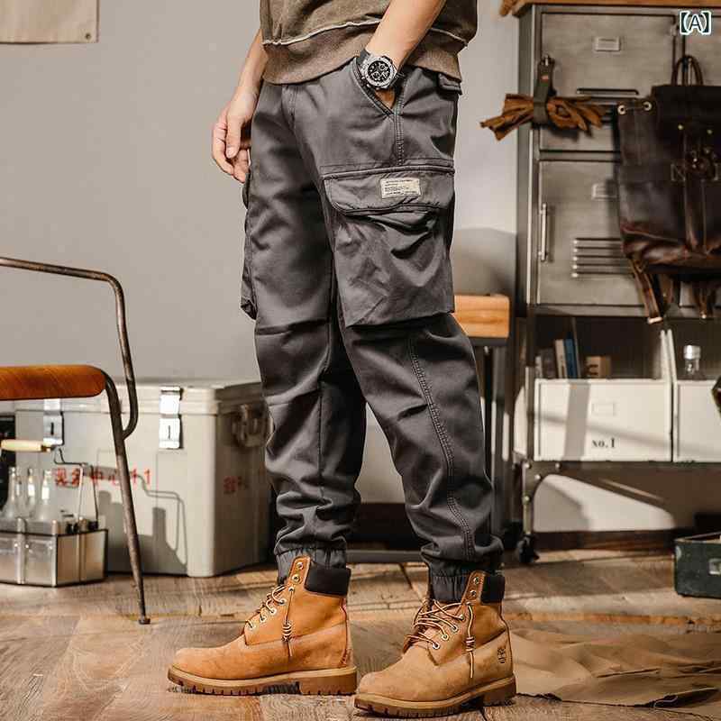 カーゴパンツ メンズ 秋冬 アメカジ ストレート ゆったり ジョガー カジュアルパンツ コットン イージーケア ストレッチ 裏起毛 多ポケット テーパード