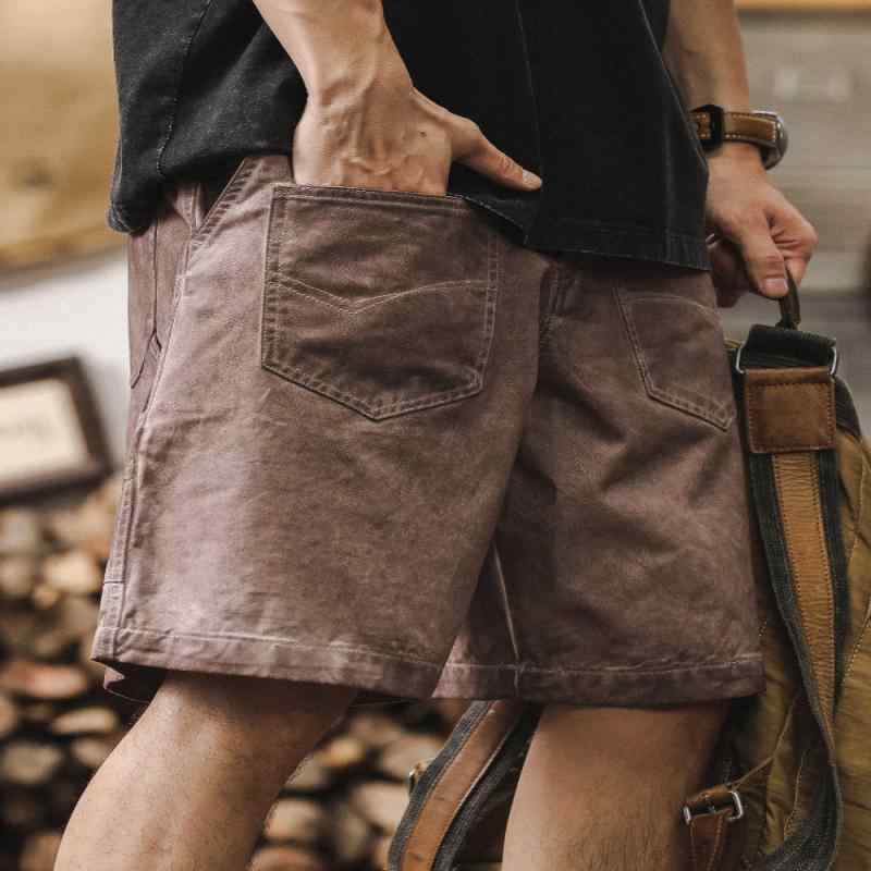 メンズ デニム ハーフパンツ ウォッシュ加工 ゆったり ルーズフィット ストレートシルエット アメリカンレトロ ワーク カジュアル トレンド 夏 綿 コットン