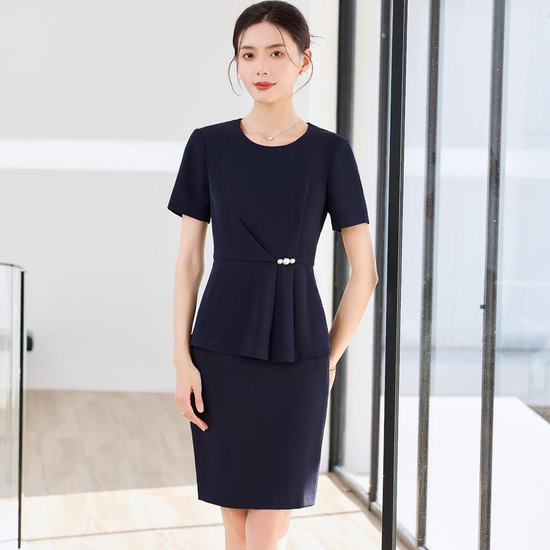 オフィススーツ レディース 半袖 形態安定 セットアップ 春夏 ビジネス 通勤 事務服 制服 ジャケット スカート パンツ 2点セット