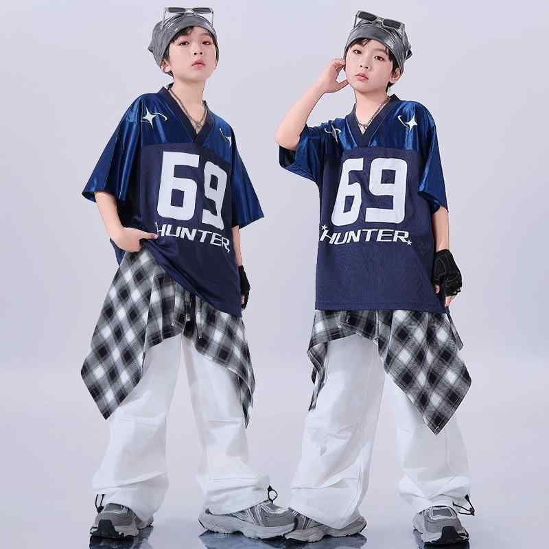 ダンスウェア キッズ 男の子 女の子 男女兼用 ストリートダンス ヒップホップ ダンス衣装 セットアップ 上下セット 半袖 長ズボン 発表会 パフォーマンス イベント衣装 春夏 ポリエステル素材 おしゃれ
