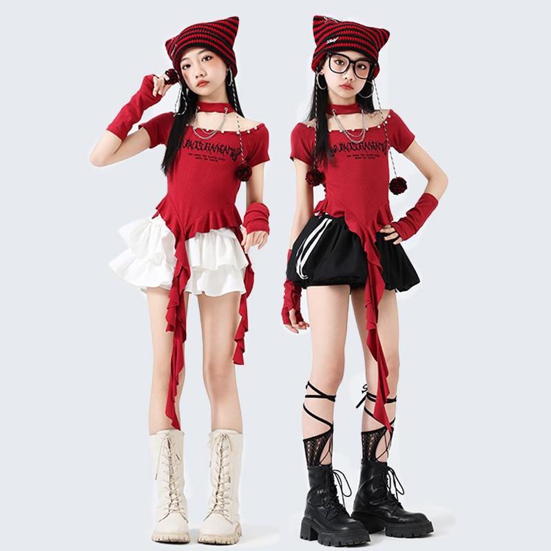 キッズ ガールズ ダンス衣装 ジャズ ヒップホップ ストリート 発表会 練習着 レッスン着 舞台 演出 夏用 おしゃれ カジュアル